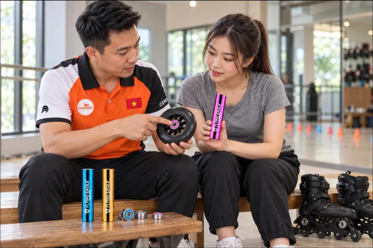 HLV Centosy hướng dẫn học viên cách kiểm tra và thay vòng bi Flying Eagle Pro